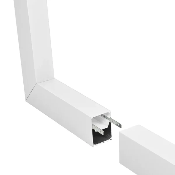 GLOBOSTAR® ALP-CORNER-IN90 BRIGHTRAIL 61780 Επιφανειακό / Κρεμαστό Προφίλ Αλουμινίου Γωνία με Λευκό Γαλακτερό Πατητό Κάλυμμα για Ταινίες LED IP20 - Λευκό Ματ - Μ30 x Π5 x Υ7.5cm - Image 3