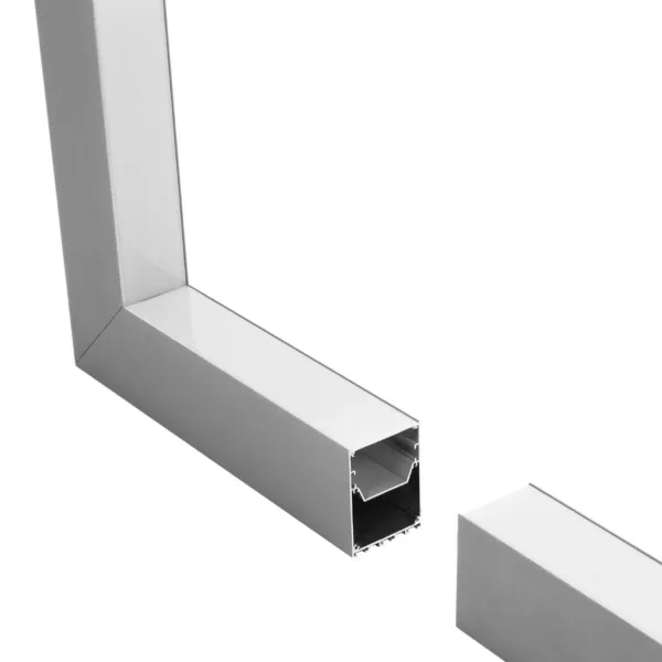 GLOBOSTAR® ALP-CORNER-IN90 BRIGHTRAIL 61782 Επιφανειακό / Κρεμαστό Προφίλ Αλουμινίου Γωνία με Λευκό Γαλακτερό Πατητό Κάλυμμα για Ταινίες LED IP20 - Γκρι Ανθρακί Ματ - Μ30 x Π5 x Υ7.5cm - Image 2