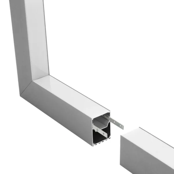 GLOBOSTAR® ALP-CORNER-IN90 BRIGHTRAIL 61782 Επιφανειακό / Κρεμαστό Προφίλ Αλουμινίου Γωνία με Λευκό Γαλακτερό Πατητό Κάλυμμα για Ταινίες LED IP20 - Γκρι Ανθρακί Ματ - Μ30 x Π5 x Υ7.5cm - Image 3