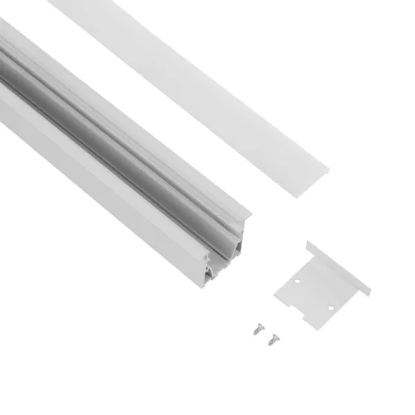 GLOBOSTAR® ALP-LINEAR RECESSA 61785-3M Χωνευτό Προφίλ Αλουμινίου με Λευκό Γαλακτερό Πατητό Κάλυμμα για Ταινίες LED IP20 - Λεικό Ματ - Μ300 x Π3.5 x Υ4cm - Image 2