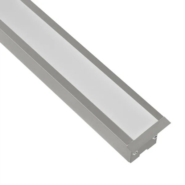 GLOBOSTAR® ALP-LINEAR RECESSA 61787-3M Χωνευτό Προφίλ Αλουμινίου με Λευκό Γαλακτερό Πατητό Κάλυμμα για Ταινίες LED IP20 - Γκρι Ανθρακί Ματ - Μ300 x Π3.5 x Υ4cm - Image 3