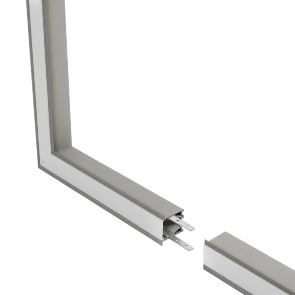 GLOBOSTAR® ALP-CORNER-SIDE90 RECESSA 61790 Χωνευτό Προφίλ Αλουμινίου Γωνία με Λευκό Γαλακτερό Πατητό Κάλυμμα για Ταινίες LED IP20 - Γκρι Ανθρακί Ματ - Μ30 x Π3.5 x Υ4cm - Image 3