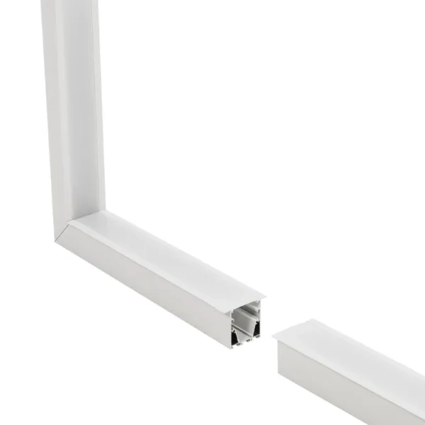 GLOBOSTAR® ALP-CORNER-IN90 RECESSA 61791 Χωνευτό Προφίλ Αλουμινίου Γωνία με Λευκό Γαλακτερό Πατητό Κάλυμμα για Ταινίες LED IP20 - Λευκό Ματ - Μ30 x Π3.5 x Υ4cm - Image 2