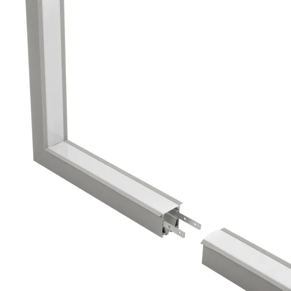 GLOBOSTAR® ALP-CORNER-IN90 RECESSA 61793 Χωνευτό Προφίλ Αλουμινίου Γωνία με Λευκό Γαλακτερό Πατητό Κάλυμμα για Ταινίες LED IP20 - Γκρι Ανθρακί Ματ - Μ30 x Π3.5 x Υ4cm - Image 3