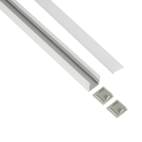 GLOBOSTAR® ALP-LINEAR GLOWTRACK 61796-3M Επιφανειακό Προφίλ Αλουμινίου με Λευκό Γαλακτερό Πατητό Κάλυμμα για Ταινίες LED IP20 - Λευκό Ματ - Μ30 x Π2 x Υ2cm - Πακέτο 5 Τεμαχίων - Image 2