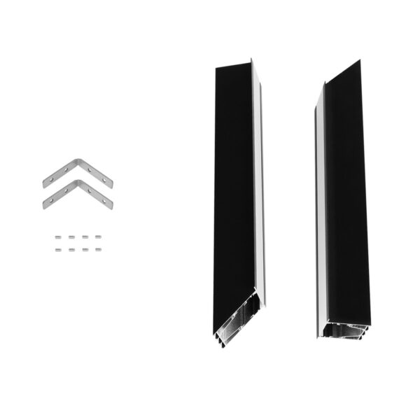 GLOBOSTAR® ALP-CORNER-IN90 RECESSA 61792 Χωνευτό Προφίλ Αλουμινίου Γωνία με Λευκό Γαλακτερό Πατητό Κάλυμμα για Ταινίες LED IP20 - Μαύρο Ματ - Μ30 x Π3.5 x Υ4cm - Image 7