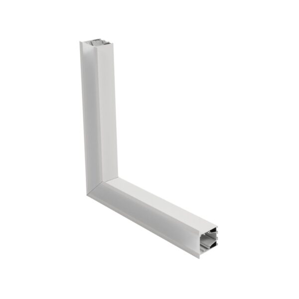 GLOBOSTAR® ALP-CORNER-SIDE90 RECESSA 61788 Χωνευτό Προφίλ Αλουμινίου Γωνία με Λευκό Γαλακτερό Πατητό Κάλυμμα για Ταινίες LED IP20 - Λευκό Ματ - Μ30 x Π3.5 x Υ4cm