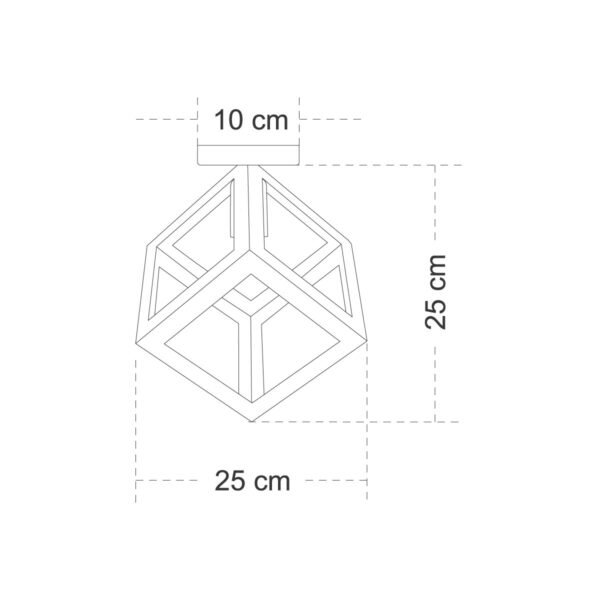 GloboStar® CUBE 00799 Μοντέρνο Φωτιστικό Οροφής Πλέγμα Μονόφωτο 1 x E27 IP20 Μαύρο & Χάλκινο Μέταλλο Μ25 x Π25 x Υ25cm - Image 9