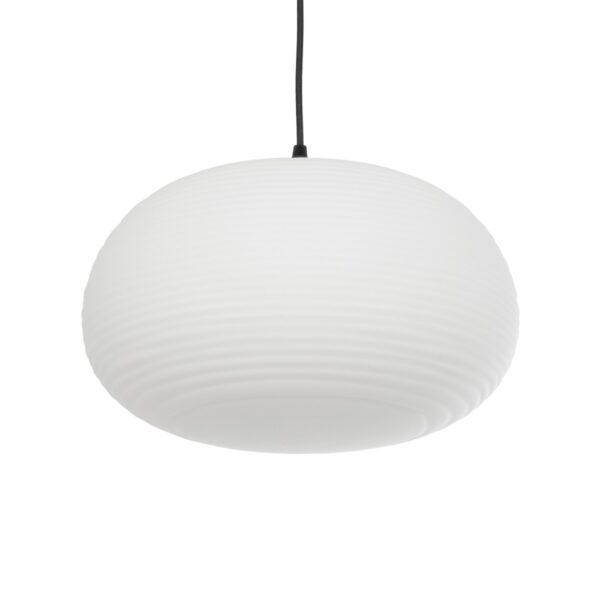 GloboStar® FREYA 00747 Μοντέρνο Κρεμαστό Φωτιστικό Ανάρτηση Μονόφωτο 1 x E27 IP20 Λευκό Γυαλί με Ασημί Μέταλλο - Μ34 x Π34 x Υ23cm