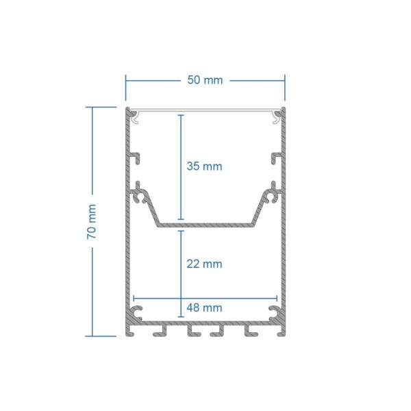 GLOBOSTAR® ALP-LINEAR BRIGHTRAIL 61774-3M Επιφανειακό / Κρεμαστό Προφίλ Αλουμινίου με Λευκό Γαλακτερό Πατητό Κάλυμμα για Ταινίες LED IP20 - Λευκό Ματ - Μ300 x Π5 x Υ7.5cm - Image 10