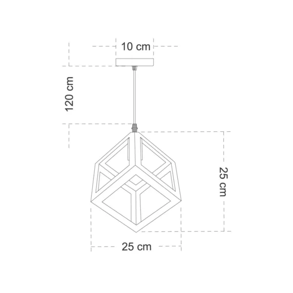 GloboStar® CUBE 00801 Μοντέρνο Κρεμαστό Φωτιστικό Ανάρτηση Μονόφωτο 1 x E27 IP20 Μαύρο Μέταλλο - Μ25 x Π25 x Υ25cm - Image 8