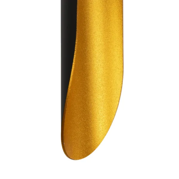 GloboStar® CHARME 01302 Μοντέρνο Επιτοίχιο Φωτιστικό Απλίκα Up / Down Δίφωτο 2 x E27 IP20 Μαύρο με Χρυσό Μέταλλο - Μ5.5 x Π8 x Υ60cm - Image 6