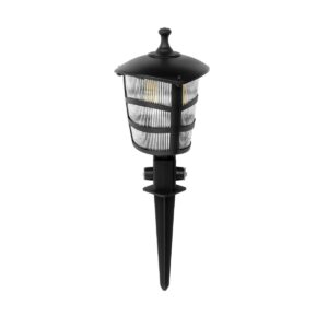 GloboStar® ZARDIN 203-0208 Vintage Καρφωτό Φωτιστικό Φαναράκι Μονόφωτο 1 x E27 IP44 Μαύρο Πλαστικό Σώμα - Μ17 x Π17 x Υ45cm