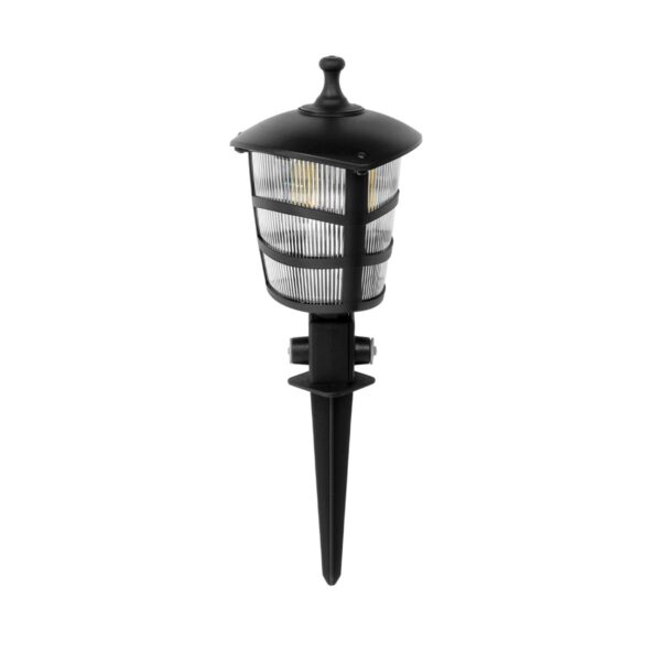GloboStar® ZARDIN 203-0208 Vintage Καρφωτό Φωτιστικό Φαναράκι Μονόφωτο 1 x E27 IP44 Μαύρο Πλαστικό Σώμα - Μ17 x Π17 x Υ45cm