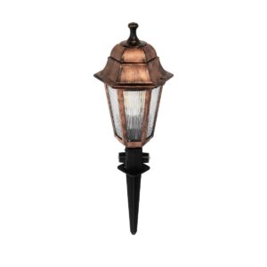 GloboStar® VITRO 203-0198 Vintage Καρφωτό Φωτιστικό Φαναράκι Μονόφωτο 1 x E27 IP44 Χάλκινο Πλαστικό Σώμα - Μ16 x Π16 x Υ51cm