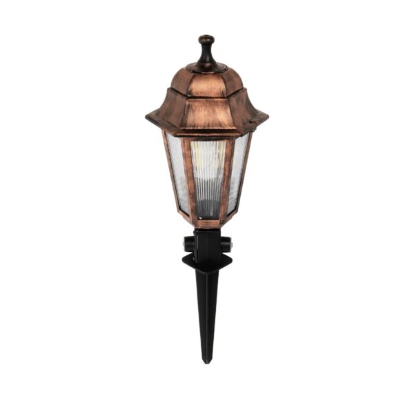 GloboStar® VITRO 203-0198 Vintage Καρφωτό Φωτιστικό Φαναράκι Μονόφωτο 1 x E27 IP44 Χάλκινο Πλαστικό Σώμα - Μ16 x Π16 x Υ51cm