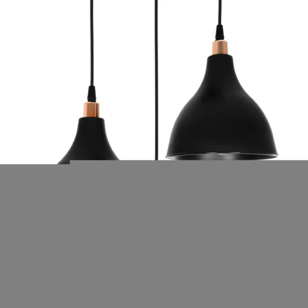 GloboStar® RADE 203-0127 Vintage Κρεμαστό Φωτιστικό Καμπάνα Τρίφωτο 3 x E27 IP20 Μαύρο Πλαστικό - Μ40 x Π40 x Υ80cm - Image 6
