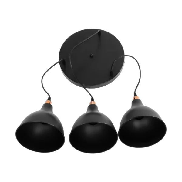 GloboStar® RADE 203-0127 Vintage Κρεμαστό Φωτιστικό Καμπάνα Τρίφωτο 3 x E27 IP20 Μαύρο Πλαστικό - Μ40 x Π40 x Υ80cm - Image 9