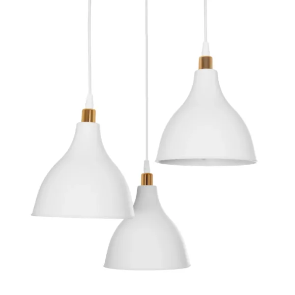 GloboStar® RADE 203-0128 Vintage Κρεμαστό Φωτιστικό Καμπάνα Τρίφωτο 3 x E27 IP20 Λευκό Πλαστικό - Μ40 x Π40 x Υ80cm - Image 6