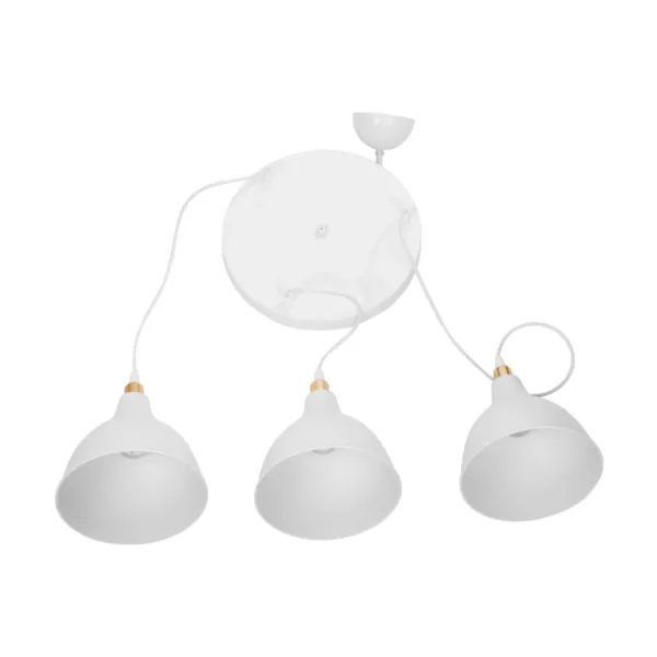 GloboStar® RADE 203-0128 Vintage Κρεμαστό Φωτιστικό Καμπάνα Τρίφωτο 3 x E27 IP20 Λευκό Πλαστικό - Μ40 x Π40 x Υ80cm - Image 9