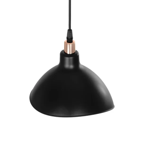 GloboStar® RIVE 203-0143 Μοντέρνο Κρεμαστό Φωτιστικό Καμπάνα Μονόφωτο 1 x E27 IP20 Μάυρο με Χρυσό Πλαστικό - Μ22 x Π22 x Υ83cm - Image 6