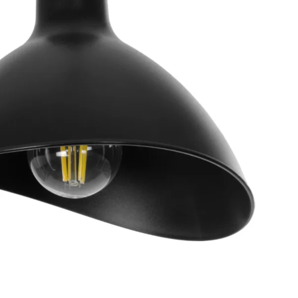 GloboStar® RIVE 203-0143 Μοντέρνο Κρεμαστό Φωτιστικό Καμπάνα Μονόφωτο 1 x E27 IP20 Μάυρο με Χρυσό Πλαστικό - Μ22 x Π22 x Υ83cm - Image 7