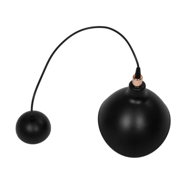 GloboStar® RIVE 203-0143 Μοντέρνο Κρεμαστό Φωτιστικό Καμπάνα Μονόφωτο 1 x E27 IP20 Μάυρο με Χρυσό Πλαστικό - Μ22 x Π22 x Υ83cm - Image 8