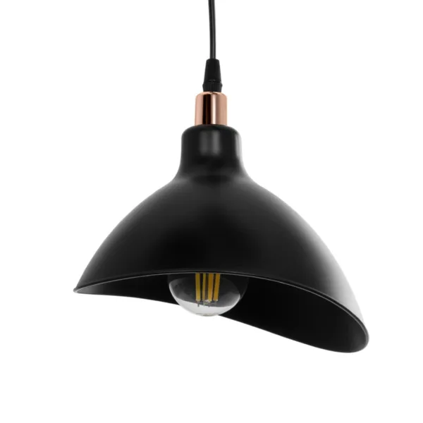 GloboStar® RIVE 203-0144 Μοντέρνο Κρεμαστό Φωτιστικό Καμπάνα Τρίφωτο 3 x E27 IP20 Μαύρο με Χρυσό Πλαστικό - Μ45 x Π45 x Υ80cm - Image 7