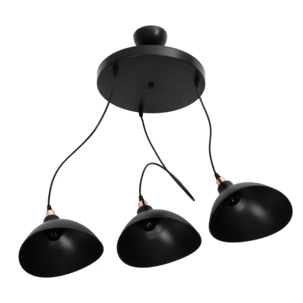 GloboStar® RIVE 203-0144 Μοντέρνο Κρεμαστό Φωτιστικό Καμπάνα Τρίφωτο 3 x E27 IP20 Μαύρο με Χρυσό Πλαστικό - Μ45 x Π45 x Υ80cm - Image 9