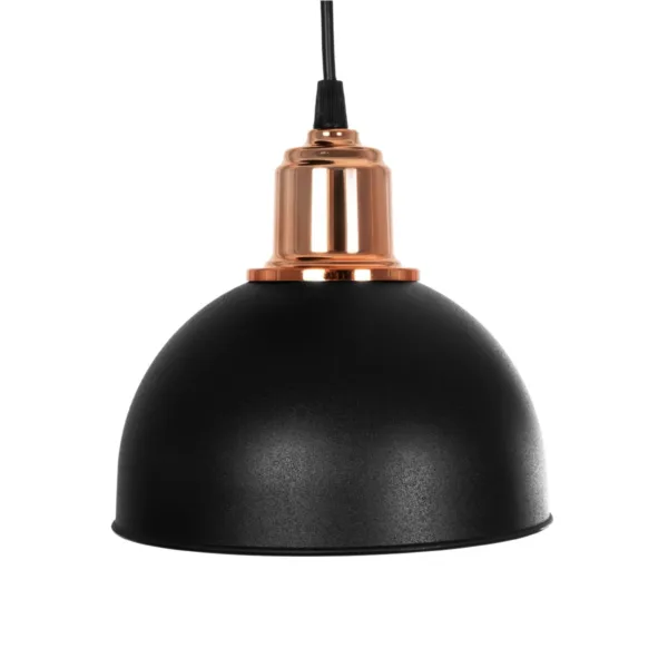 GloboStar® ΗUT 203-0146 Μοντέρνο Κρεμαστό Φωτιστικό Καμπάνα Τρίφωτο 3 x E27 IP20 Μαύρο με Χρυσό Πλαστικό - Μ40 x Π40 x Υ76cm - Image 7