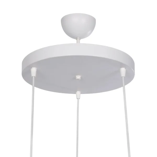 GloboStar® ΗUT 203-0148 Vintage Κρεμαστό Φωτιστικό Καμπάνα Τρίφωτο 3 x E27 IP20 Λευκό με Χρυσό Πλαστικό - Μ40 x Π40 x Υ76cm - Image 8