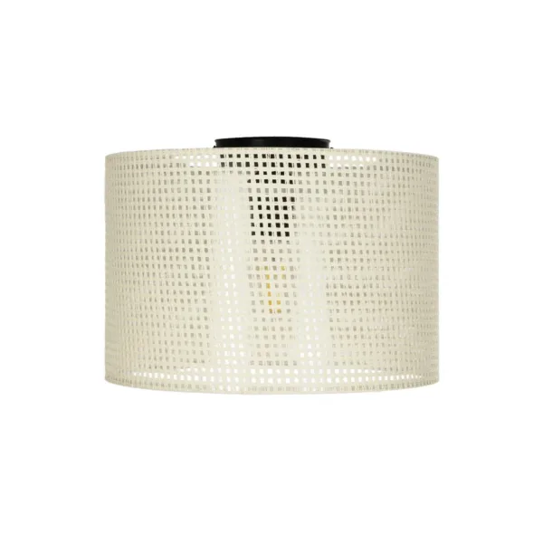 GloboStar® CILIO 203-0150 Μοντέρνο Φωτιστικό Οροφής Καπέλο Μονόφωτο 1 x E27 IP20 Λευκό Διάτρητο Ύφασμα - Μ30 x Π30 x Υ21cm - Image 3