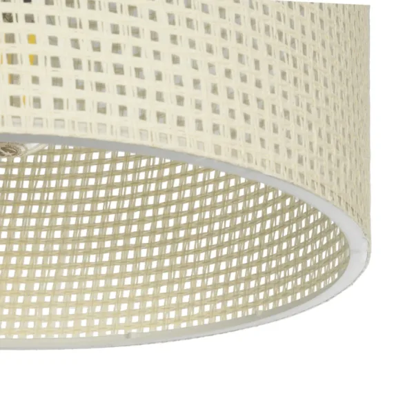 GloboStar® CILIO 203-0150 Μοντέρνο Φωτιστικό Οροφής Καπέλο Μονόφωτο 1 x E27 IP20 Λευκό Διάτρητο Ύφασμα - Μ30 x Π30 x Υ21cm - Image 5