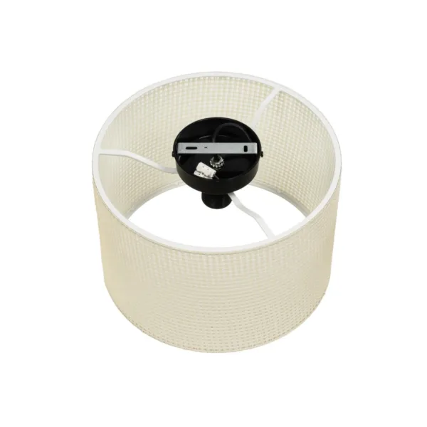 GloboStar® CILIO 203-0150 Μοντέρνο Φωτιστικό Οροφής Καπέλο Μονόφωτο 1 x E27 IP20 Λευκό Διάτρητο Ύφασμα - Μ30 x Π30 x Υ21cm - Image 6
