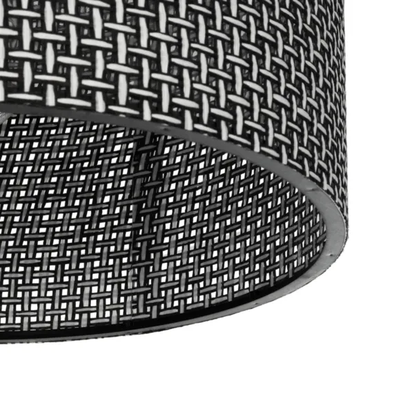 GloboStar® CILIO 203-0152 Μοντέρνο Φωτιστικό Οροφής Καπέλο Μονόφωτο 1 x E27 IP20 Μαύρο Διάτρητο Ύφασμα - Μ30 x Π30 x Υ21cm - Image 5