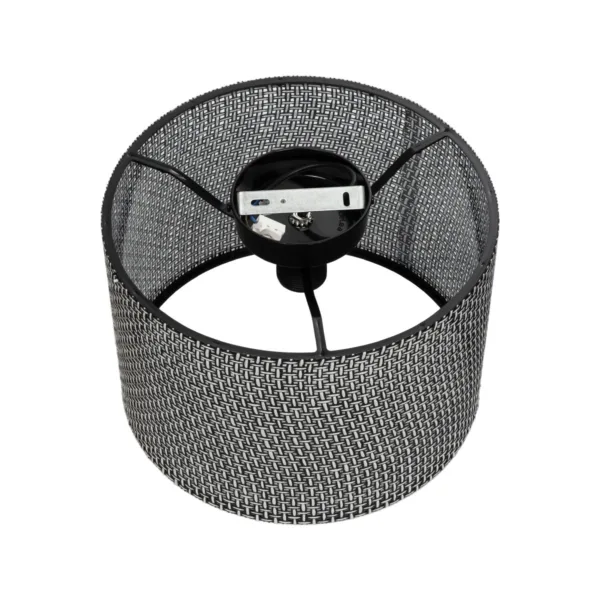 GloboStar® CILIO 203-0152 Μοντέρνο Φωτιστικό Οροφής Καπέλο Μονόφωτο 1 x E27 IP20 Μαύρο Διάτρητο Ύφασμα - Μ30 x Π30 x Υ21cm - Image 6