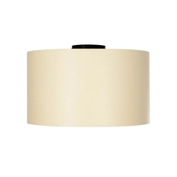 GloboStar® CILIO 203-0154 Μοντέρνο Φωτιστικό Οροφής Καπέλο Μονόφωτο 1 x E27 IP20 Μπεζ Ύφασμα - Μ38 x Π38 x Υ21cm - Image 3