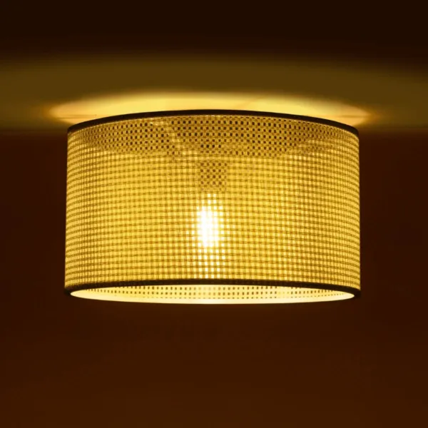 GloboStar® CILIO 203-0155 Μοντέρνο Φωτιστικό Οροφής Καπέλο Μονόφωτο 1 x E27 IP20 Λευκό Διάτρητο Ύφασμα - Μ38 x Π38 x Υ21cm - Image 2