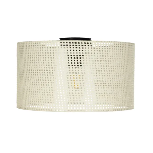 GloboStar® CILIO 203-0155 Μοντέρνο Φωτιστικό Οροφής Καπέλο Μονόφωτο 1 x E27 IP20 Λευκό Διάτρητο Ύφασμα - Μ38 x Π38 x Υ21cm - Image 3