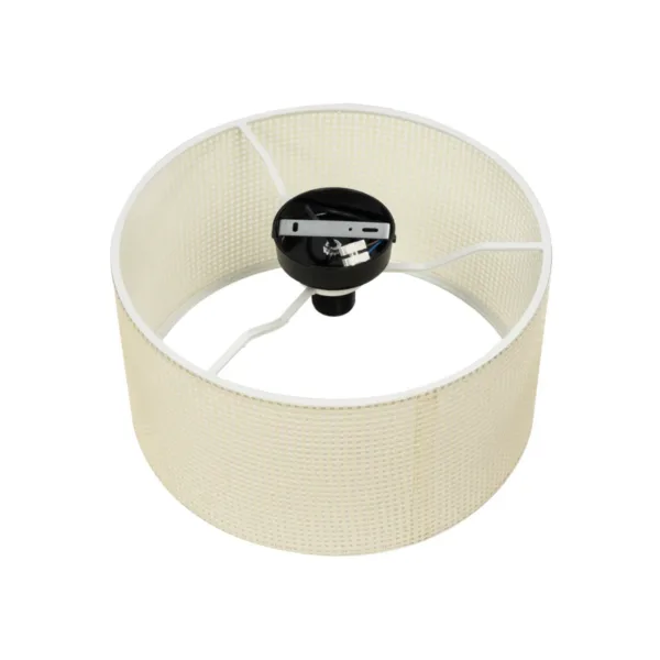 GloboStar® CILIO 203-0155 Μοντέρνο Φωτιστικό Οροφής Καπέλο Μονόφωτο 1 x E27 IP20 Λευκό Διάτρητο Ύφασμα - Μ38 x Π38 x Υ21cm - Image 6