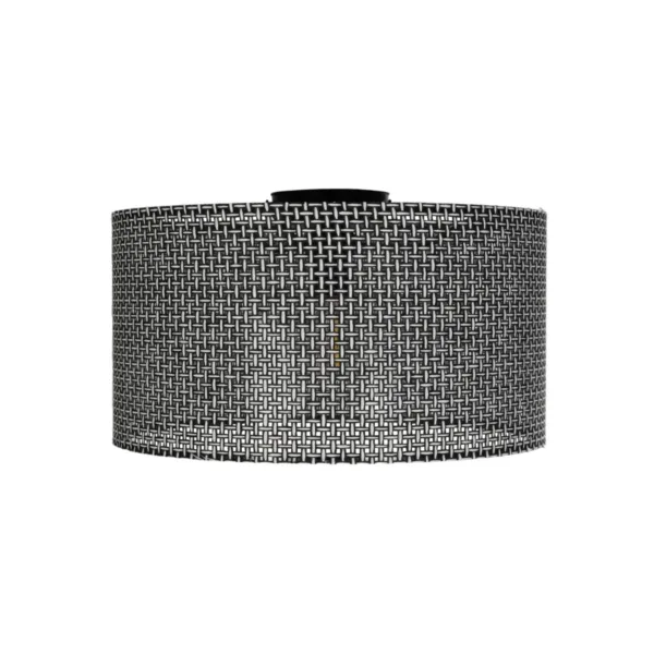 GloboStar® CILIO 203-0157 Μοντέρνο Φωτιστικό Οροφής Καπέλο Μονόφωτο 1 x E27 IP20 Μαύρο Διάτρητο Ύφασμα - Μ38 x Π38 x Υ21cm - Image 3