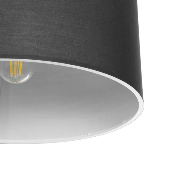 GloboStar® CILIO 203-0158 Μοντέρνο Φωτιστικό Οροφής Καπέλο Μονόφωτο 1 x E27 IP20 Γκρι Ύφασμα - Μ38 x Π30 x Υ21cm - Image 5