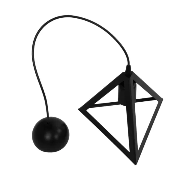 GloboStar® TRIANGLE 203-0159 Μοντέρνο Κρεμαστό Φωτιστικό Καμπάνα Μονόφωτο 1 x E27 IP20 Μάυρο Πλαστικό - Μ24 x Π24 x Υ86cm - Image 9
