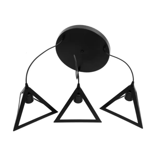 GloboStar® TRIANGLE 203-0160 Μοντέρνο Κρεμαστό Φωτιστικό Καμπάνα Τρίφωτο 3 x E27 IP20 Μαύρο Πλαστικό - Μ50 x Π50 x Υ80cm - Image 9