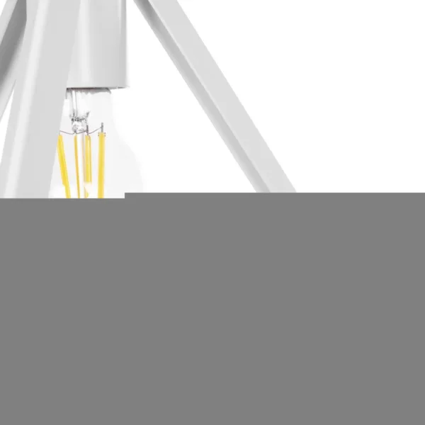GloboStar® TRIANGLE 203-0163 Μοντέρνο Κρεμαστό Φωτιστικό Καμπάνα Μονόφωτο 1 x E27 IP20 Λευκό Πλαστικό - Μ24 x Π24 x Υ86cm - Image 7