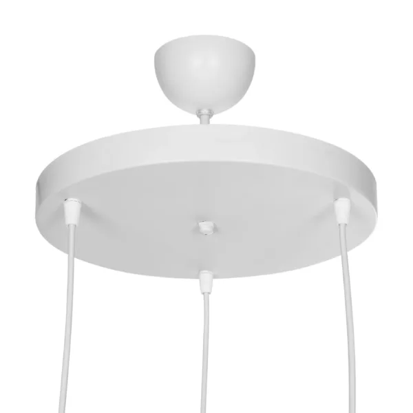 GloboStar® TRIANGLE 203-0164 Μοντέρνο Κρεμαστό Φωτιστικό Καμπάνα Τρίφωτο 3 x E27 IP20 Λευκό Πλαστικό - Μ50 x Π50 x Υ80cm - Image 8