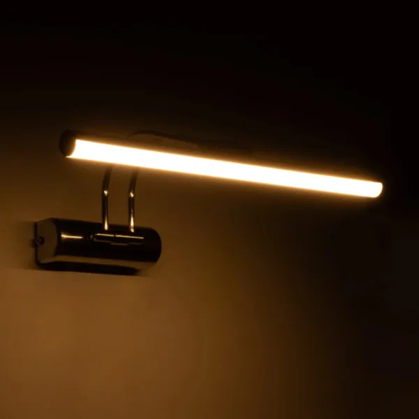GloboStar® REFINE 203-0187 Φωτιστικό Τοίχου - Απλίκα LED 7W 640lm 120° AC 220-240V IP44 Θερμό Λευκό Χρώμιο - Μ35 x Π25 x Υ9cm - 2 Xρόνια Εγγύηση - Image 2