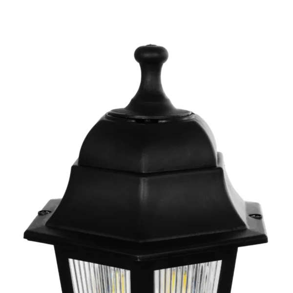 GloboStar® VITRO 203-0190 Vintage Επιδαπέδιο Φωτιστικό Φαναράκι Μονόφωτο 1 x E27 IP44 Μαύρο Πλαστικό Σώμα - Μ16 x Π16 x Υ39cm - Image 5