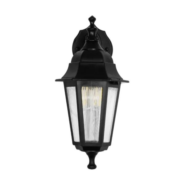 GloboStar® VITRO 203-0191 Vintage Επιτοίχιο Φωτιστικό Φαναράκι Μονόφωτο 1 x E27 IP44 Μαύρο Πλαστικό Σώμα - Μ19 x Π16 x Υ34cm - Image 3