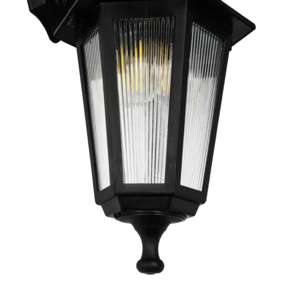 GloboStar® VITRO 203-0191 Vintage Επιτοίχιο Φωτιστικό Φαναράκι Μονόφωτο 1 x E27 IP44 Μαύρο Πλαστικό Σώμα - Μ19 x Π16 x Υ34cm - Image 6